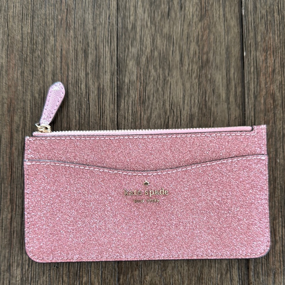 Kate Spade Pink Glitter Card Holder Wallet